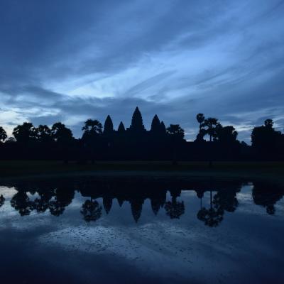 Camboja Angkor Wat Ao Anoitecer