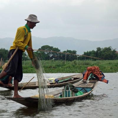 Mianmar - Pescador em Inle Lake