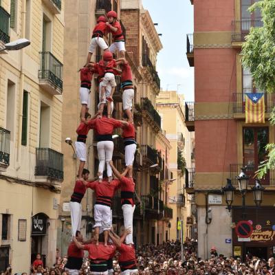 Espanha - Barcelona, castellers e seu castelo humano