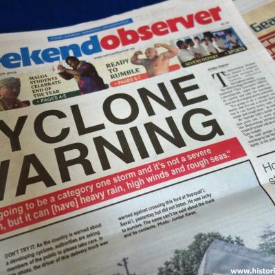 Samoa - Capa do jornal quando chegamos